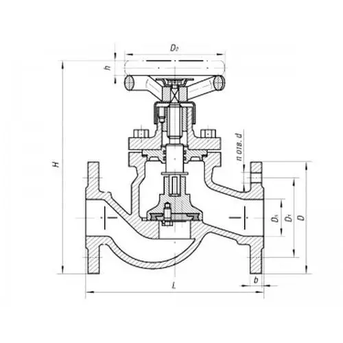 Клапан бронзовый невозвратно-запорный проходной фланцевый 522-35.4168 (ИТШЛ.49192526) 
